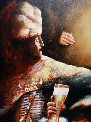 Peter Donkersloot - Rembrandt Mash-Up, acrylverf op doek (groot) kopen? Bied vanaf 150!