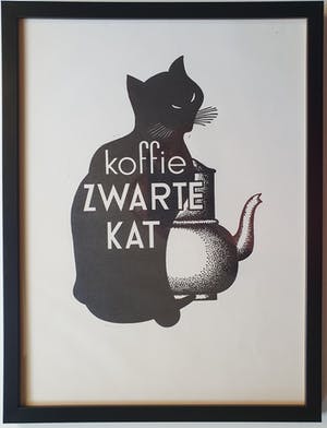 Adolphe Mouron Cassandre - Zwarte Kat Koffie (met verso een litho van Bernard Sluyterman) kopen? Bied vanaf 75!