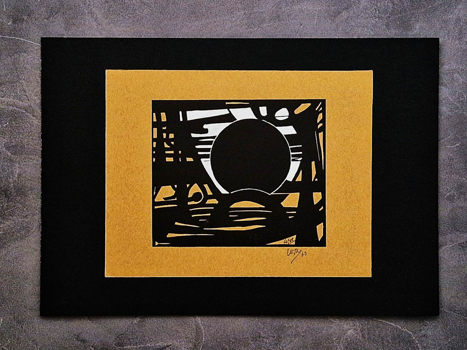 Buy Wobbe Alkema - Groninger Ploeg - Linosnede ingekl. met aquarel - 1963 - potlood en inkt gesigd.? Bid from 276!
