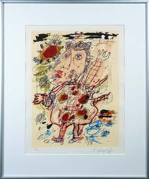 Kees Salentijn - Zeefdruk, Vestidos IV - Ingelijst verkocht voor € 40!