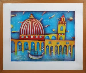 Marianne Aulman - Litho, Atlantis XIII, Ingelijst (Groot) kopen? Bied vanaf 1!