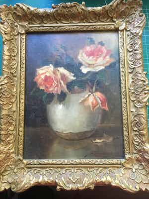 Johan Hendrik Kaemmerer - bloem stilleven in goede staat. r o gesigneerd. verkocht voor € 200!