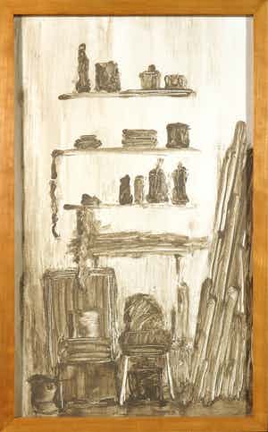 Hans van der Pennen - Klei en acryl, Stilleven - Ingelijst verkocht voor € 50!