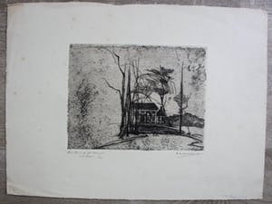 Frederika Broeksmit - ets: Huis op den heuvel kopen? Bied vanaf 45!