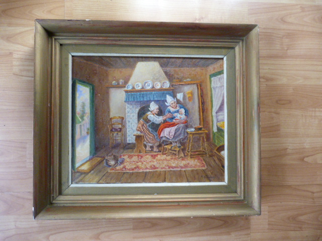 Niet of onleesbaar gesigneerd - Gesigneerd - Volendams interieur. kopen? Bied vanaf 1!