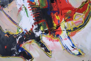 Jan te Wierik - Acryl op papier, Z.T. Rood fantasiefiguur kopen? Bied vanaf 550!