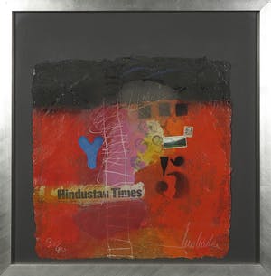 Theo Koster - Zeefdruk en collage, Hindustan Times - Ingelijst kopen? Bied vanaf 1!