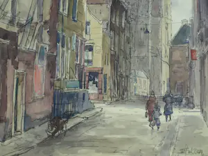 Willem Fekken - Ingelijste aquarel , Stadsgezicht Amsterdam , Westertoren - 68 x 48 cm kopen? Bied vanaf 1!