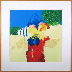 Henk van Vessem - Zeefdruk, Zonder titel - Ingelijst (Groot) verkocht voor € 40!