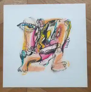 Henk Vierveijzer - Zonder Titel - Litho in wissellijst 61 x 61 cm - Gesigneerd en H.C. verkauft für € 75!