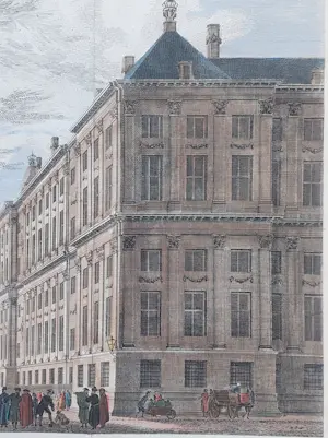 Isaac Tirion - Amsterdam Nieuwe Kerk Paleis op de Dam Stadsgezicht Gravure 1760 kopen? Bied vanaf 60!