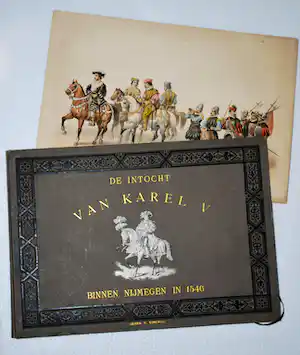 Gerardus Johannes Bos - Maskerade: intocht van Karel V - Map met 27 kleurenlitho's vendu pour 40€ !
