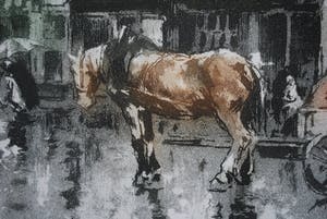 Ferdinand Luigini - Stadsplein rond 1928 - Aquatint ets kopen? Bied vanaf 1!