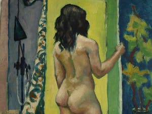 Niet of onleesbaar gesigneerd - Acrylverf op karton , “Naakt in huis” kopen? Bied vanaf 1!