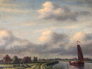 Gerrit N. Woudt - 1911-1983 Zaans landschap kopen? Bied vanaf 150!