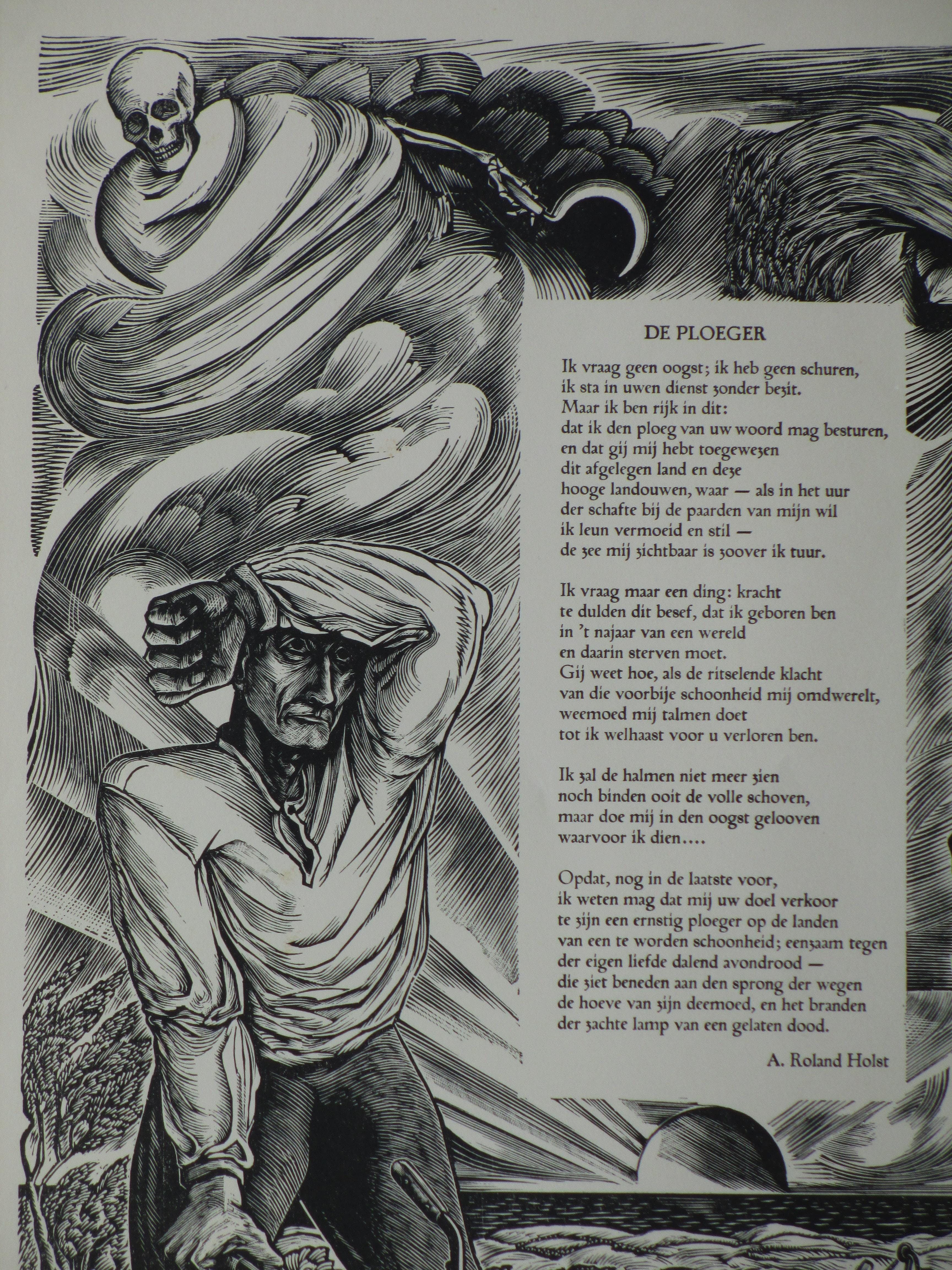 Fokko Mees - De Ploeger - Houtsnede kopen? Bied vanaf 35!