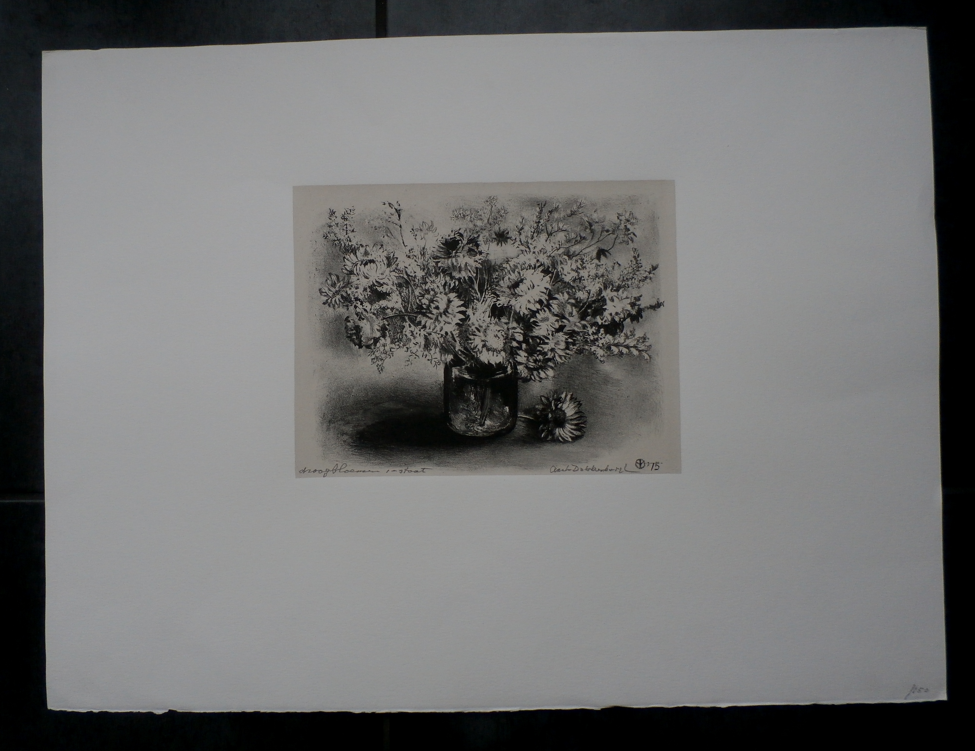 Aart van Dobbenburgh - litho: droogbloemen - 1975 kopen? Bied vanaf 45!