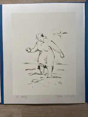 Nic Jonk - ‘Lady in Blue’ - 6 gesigneerde zeefdrukken kopen? Bied vanaf 25!
