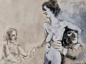 Theo Daamen - Mooie grote Aquarel (opgehoogd met wit) - 1992 - gesigneerd - in nieuwstaat kopen? Bied vanaf 89!