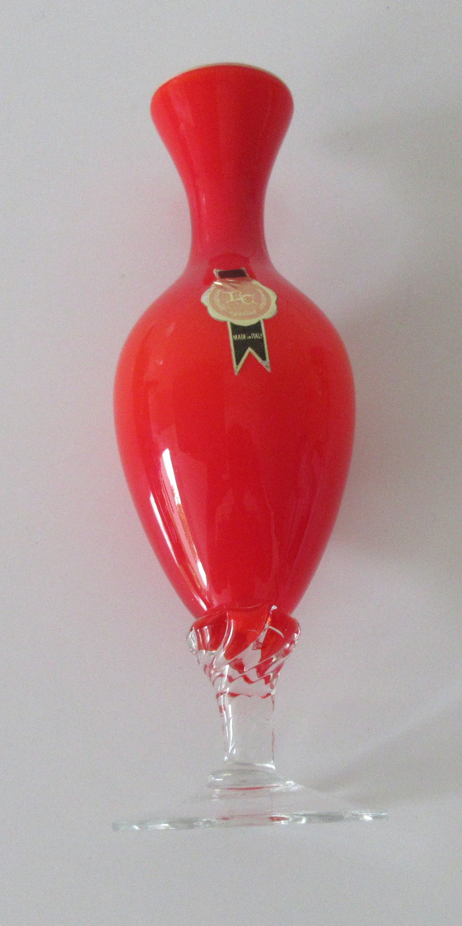 Empoli Glas - Oranje opaline solifleur vaasje kopen? Bied vanaf 8!