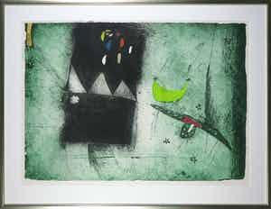 Michel van Overbeeke - Kleurenets met bladgoud, Studie II - Ingelijst (Groot) verkocht voor € 80!