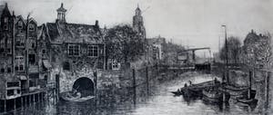 Chris Snijders - ets: Delfshaven/Rotterdam kopen? Bied vanaf 55!