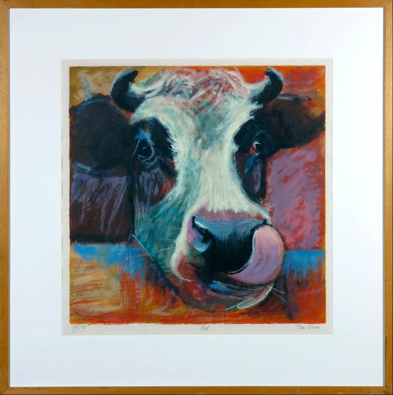 Theo Onnes - Zeefdruk, Noor - Ingelijst verkocht voor € 50!