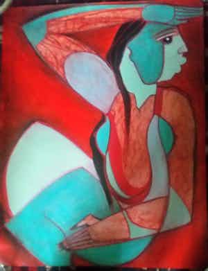 Theo Mackaay - Abstract figuur verkocht voor € 250!