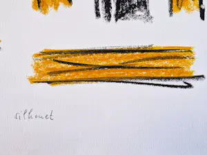 Hannes Postma - grote in 1985 gemaakte pastel krijt tekening "Silhouet" gesigneerd kopen? Bied vanaf 50!