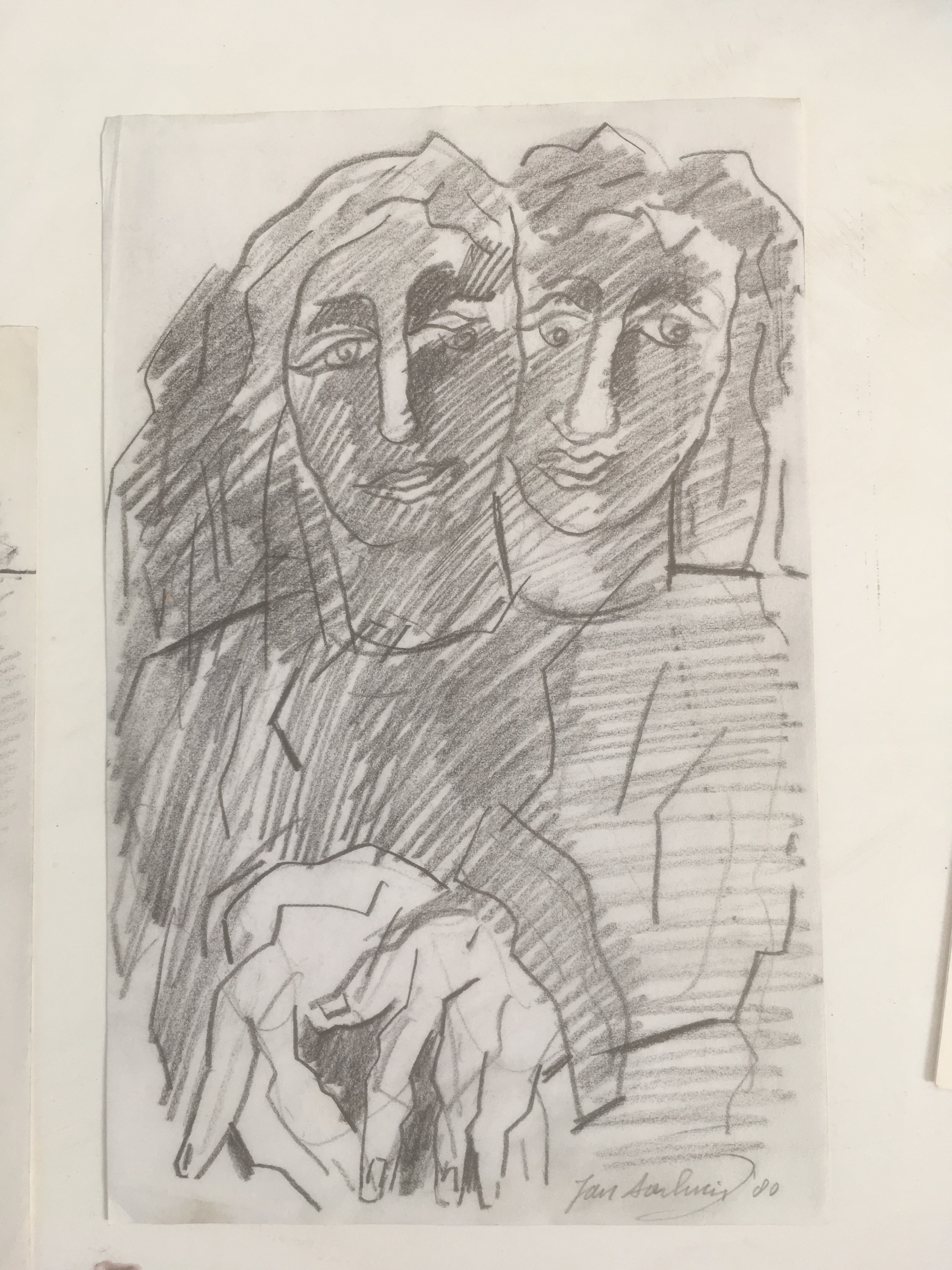Jan Sierhuis - Potlood op papier - Figuren 1980 kopen? Bied vanaf 1!