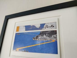 Christo - Floating Piers, Lake Iseo - Ingelijst en handgesigneerd kopen? Bied vanaf 120!