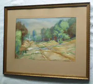 Jan Stapper - Ingelijste aquarel , Soestduinen – Lijst, 41 x 51 cm. – 1932 kopen? Bied vanaf 1!