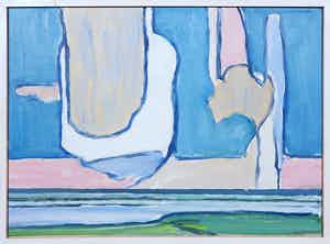 Paul Overhaus - Olieverf op doek, Witte wolk - Ingelijst verkocht voor € 80!