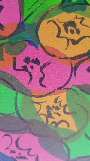 Walasse Ting - Kleurrijke grote Lithografie uit 1982 "Six geisha's with flowers" kopen? Bied vanaf 395!