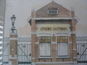 Michiel Laernoes - Aquarel, van de Gemeente gas fabriek te Den Haag kopen? Bied vanaf 10!
