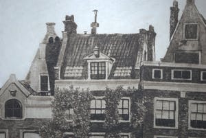 Willem Witsen - Ets - 1912 - het Beurspoortje Amsterdam - fraai ingelijst kopen? Bied vanaf 250!