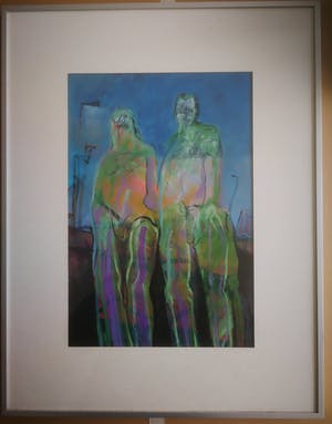 Wout Heinen - Twee figuren. Vrouw en man. Naakt. kopen? Bied vanaf 1!
