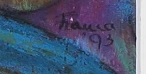 Franca Muller Jabusch - Gemengde techniek op papier o.a. acryl en krijt, z.t. Acrobaten kopen? Bied vanaf 20!