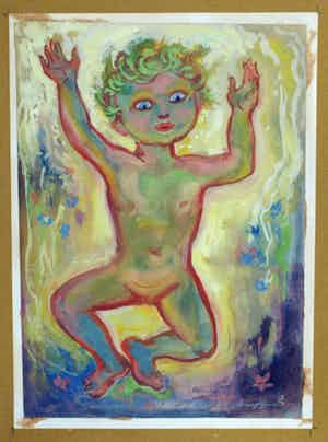 Klaas Pijlman - Gouache , “Putto” – 1956 verkocht voor € 50!