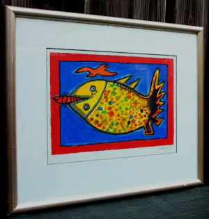 Corneille - Ingelijste zeefdruk: "Vis" - 1999 kopen? Bied vanaf 299!