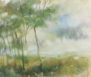 Hetty Mertz - Aquarel, Boslandschap - Ingelijst kopen? Bied vanaf 20!