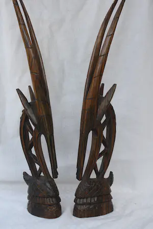 Bamana - Twee Uitermate Mooie Houten Bamana Ci Wara Sculpturen (Begin 20e eeuw) kopen? Bied vanaf 50!
