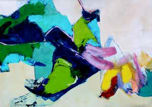 Henk van Vessem - Gouache: De regendruppels verstoren het beeld ik kwam te laat' verkocht voor € 350!