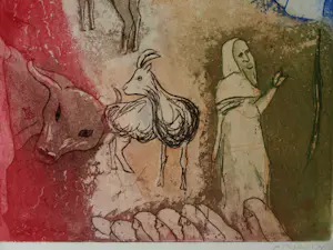 Marcus van Loopik - Ingelijste ets , Grote Verzoendag , Jom Kippoer - 1993 kopen? Bied vanaf 1!