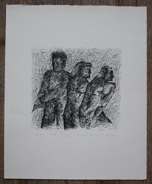 Kees Spermon - litho: 3 figuren - 1979 kopen? Bied vanaf 45!