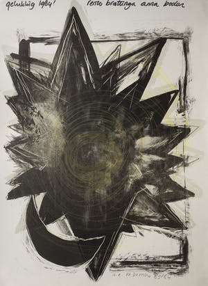 Marlene Dumas - Die Sterre van die hemel - handgesigneerd en met de hand bijgewerkt, uniek kopen? Bied vanaf 750!