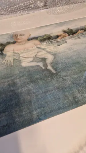 Ank Overweel - 2 zwemmende figuren - Aquarel-1981 kopen? Bied vanaf 15!