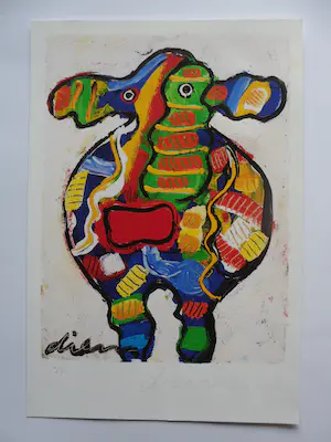 Peter Diem - Zeefdruk Cow - handgesigneerd kopen? Bied vanaf 40!