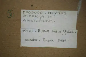 Buy Theodoor Heynes - Ruïne kasteel De Nijenbeek in Voorst aan de IJssel -mooi ingelijste inkttekening? Bid from 90!