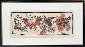 Corneille - Antieke ingelijste litho, Journée Féérique / Feeric Day, 1971 kopen? Bied vanaf 1200!
